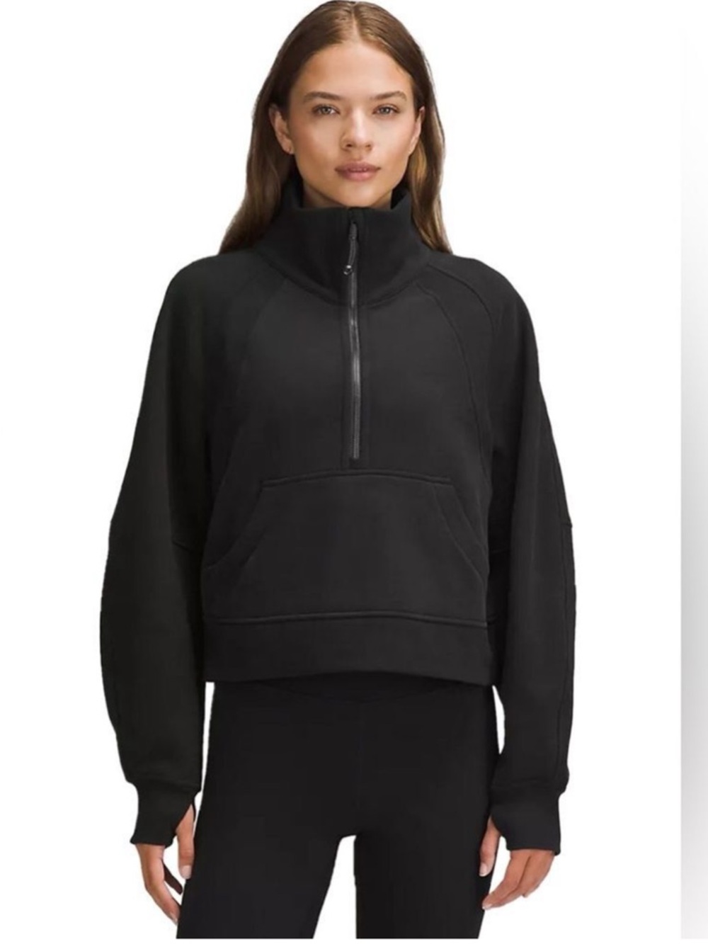 Lululemon Scuba Oversized Half-Zip Hoodie Black Size XS/S Preppy
